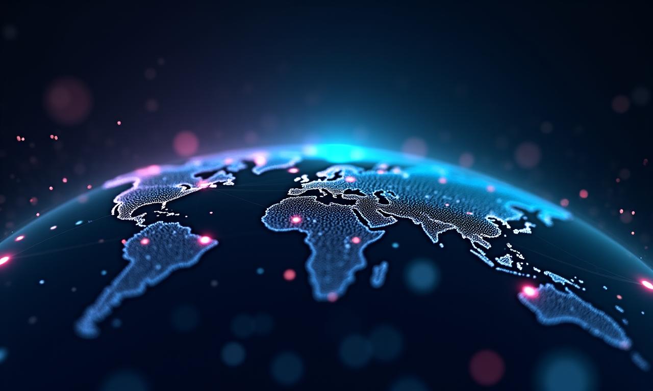 Abstract visualization of global data connections.